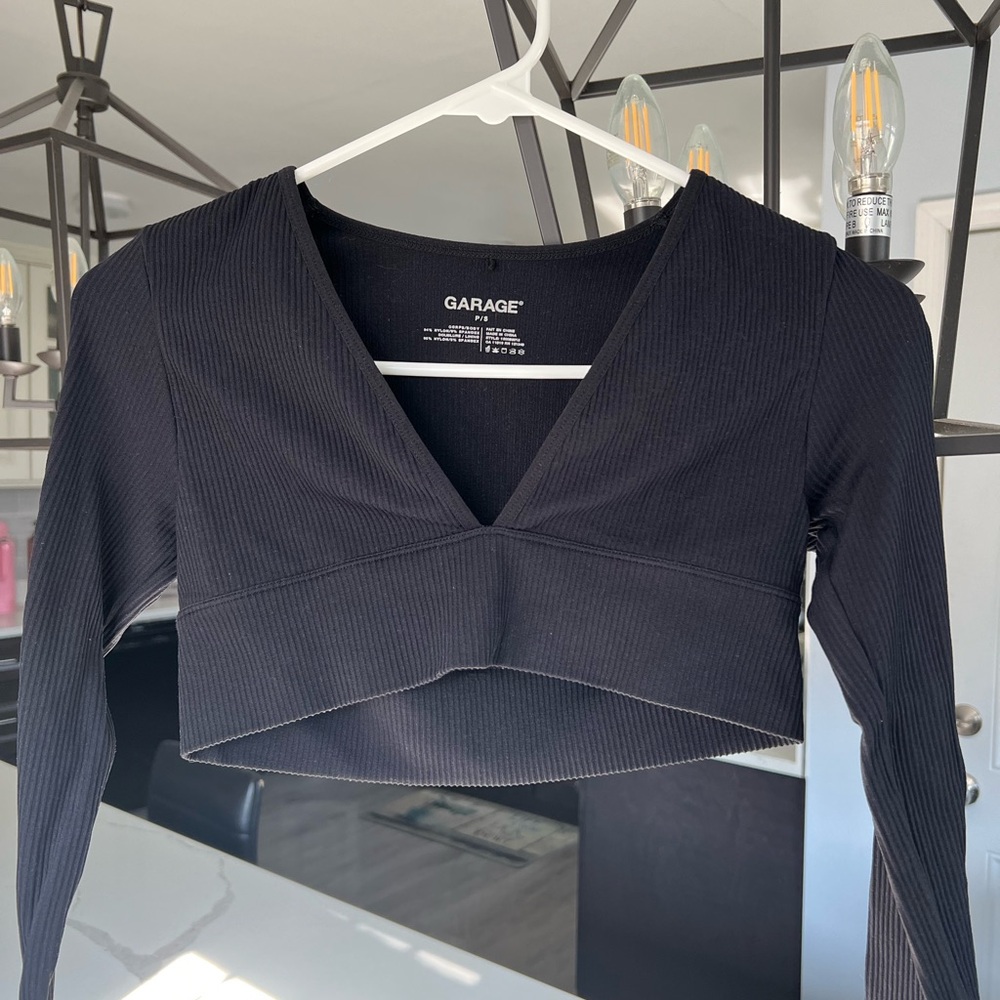 Black Garage Crop Top
